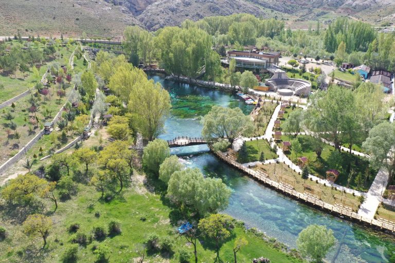 Beautiful aerial view of a park with a river and greenery in Turkey. — Potato Pancake Mix: What Makes It Better?