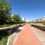 A vibrant, sunny park walkway with trees and buildings in Elâzığ, Türkiye. — Protecting Your Photos with a Private Photo View