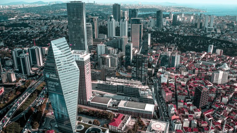 A breathtaking aerial view of Istanbul's skyline featuring skyscrapers and high-rise buildings. — The Tradition of Santa Clau